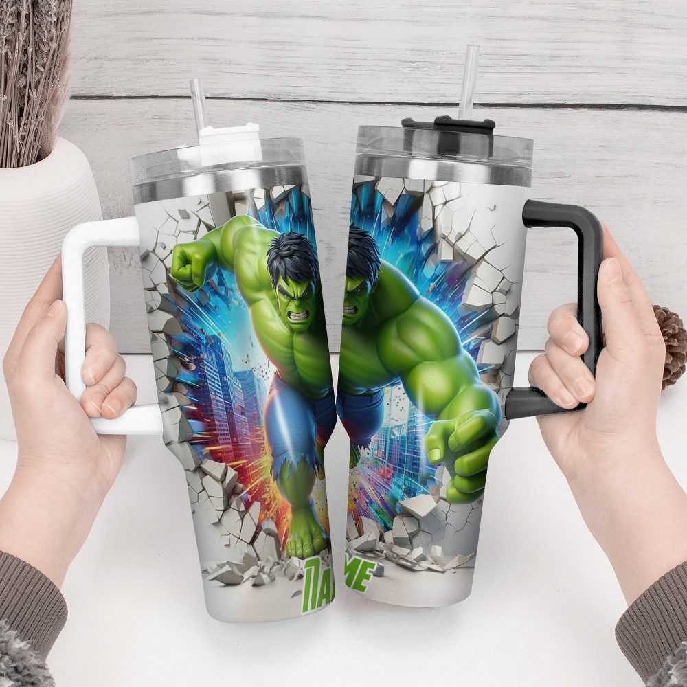 Hulk Movies Custom Stanley Quencher 40Oz Stainless Steel Tumbler With Handle - Image 3