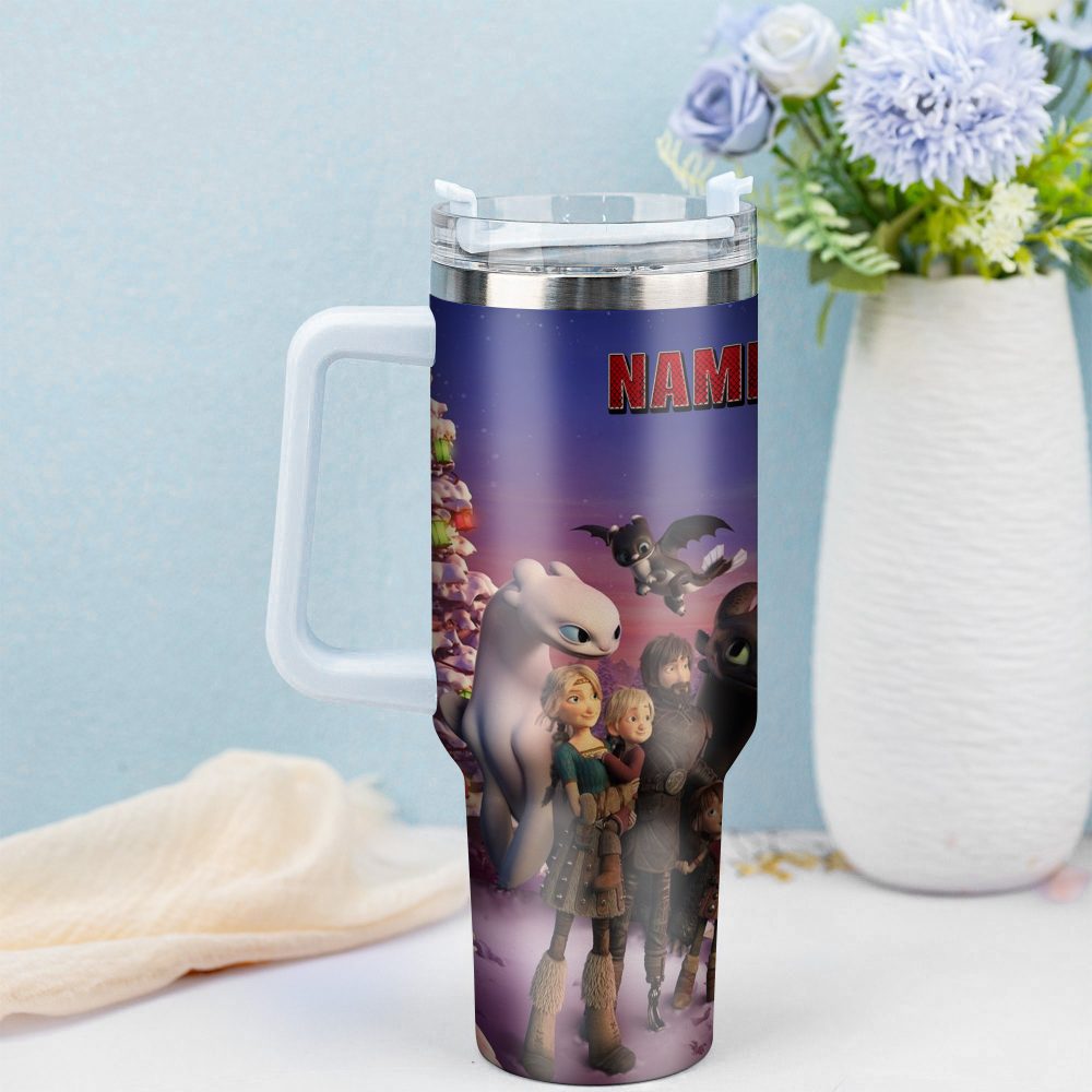 How To Train Your Dragon Movies Custom Stanley Quencher 40Oz Stainless Steel Tumbler With Handle - Image 3