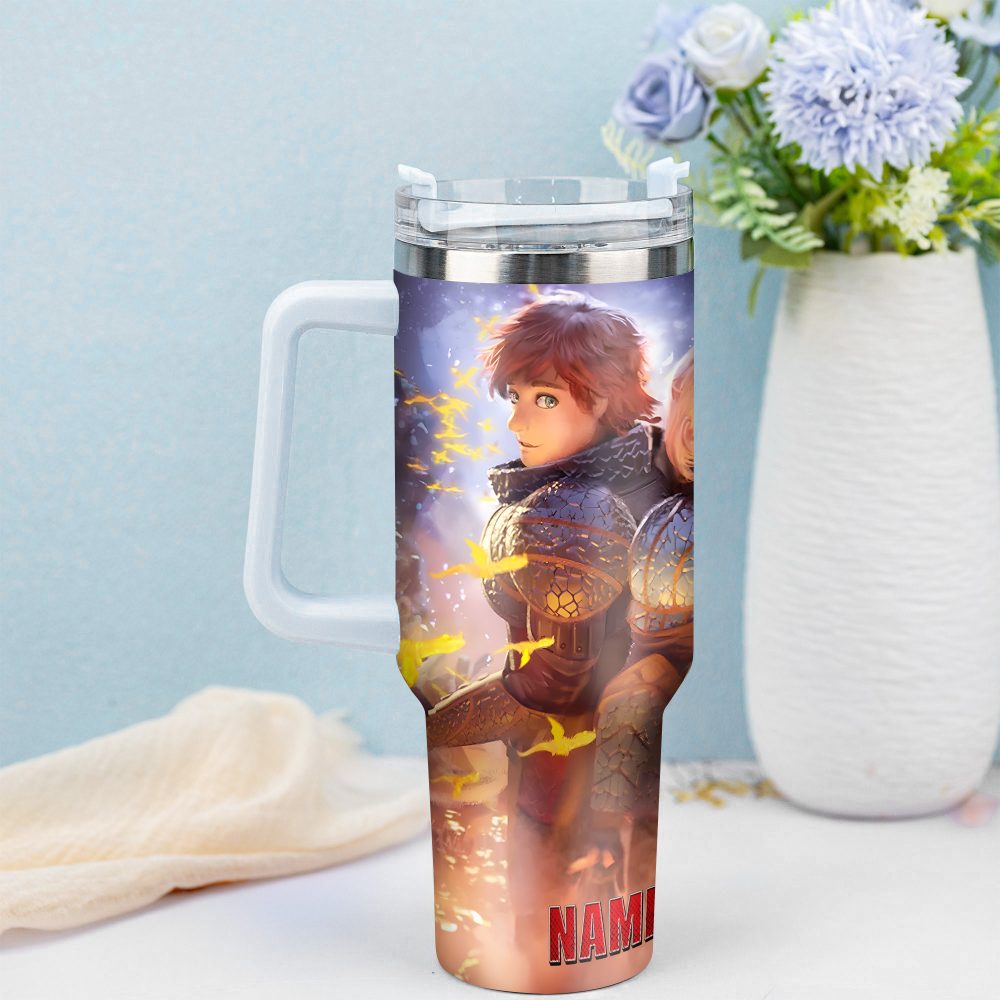 How To Train Your Dragon Movies Custom Stanley Quencher 40Oz Stainless Steel Tumbler With Handle - Image 3