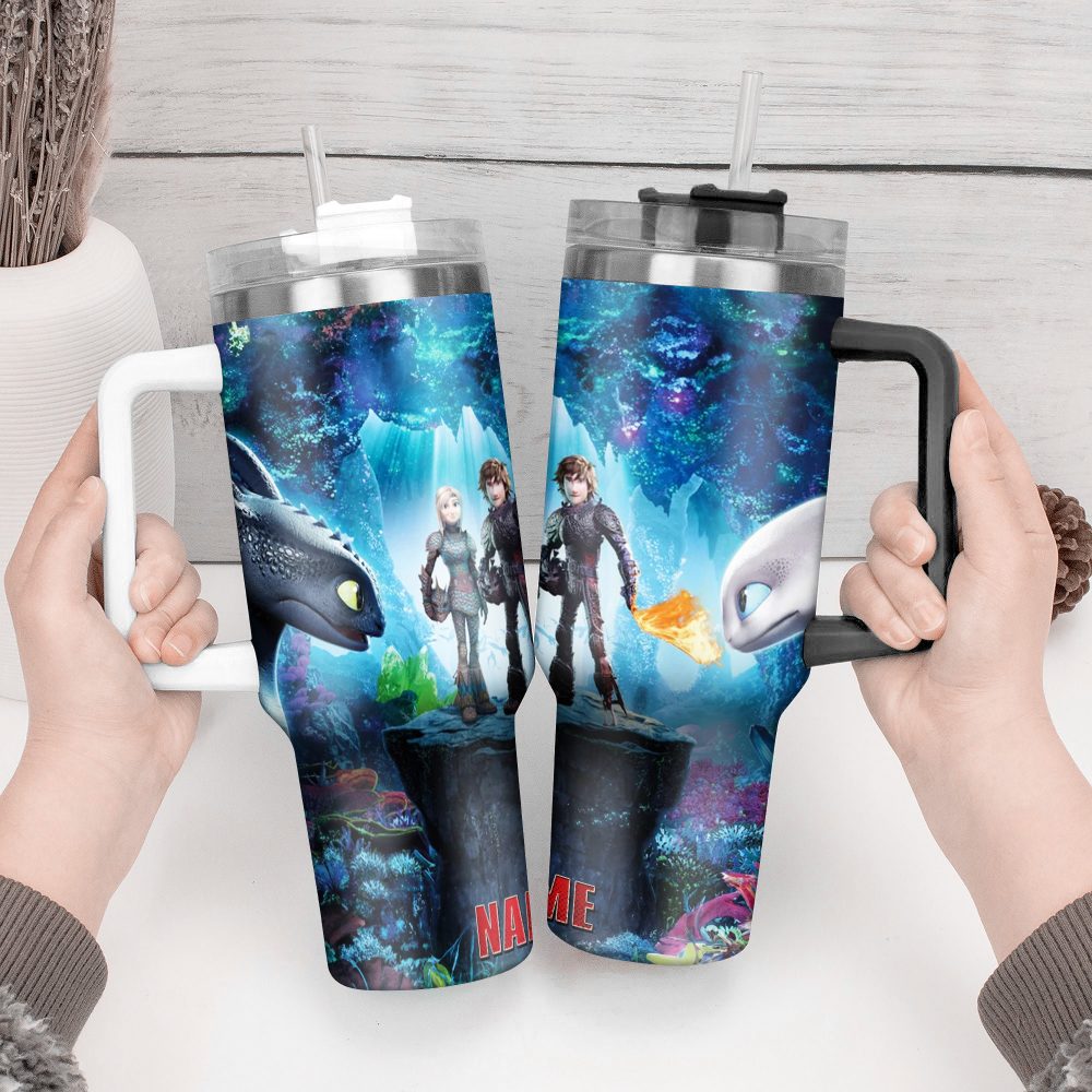 How To Train Your Dragon Movies Custom Stanley Quencher 40Oz Stainless Steel Tumbler With Handle - Image 3