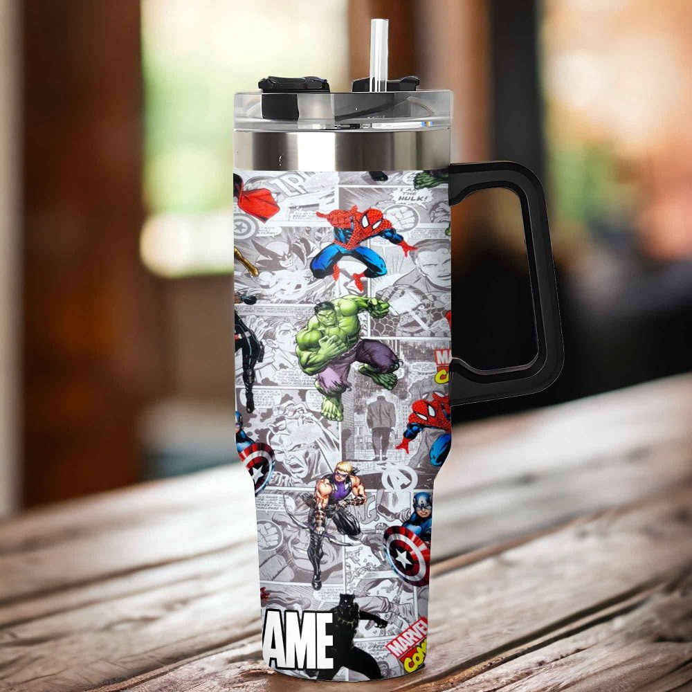 Marvel Avengers Movies Custom Stanley Quencher 40Oz Stainless Steel Tumbler With Handle - Image 3