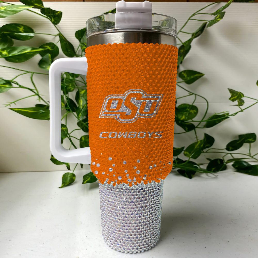Oklahoma State Cowboys Ncaa Custom Stanley Quencher 40Oz Stainless Steel Tumbler With Handle - Image 3