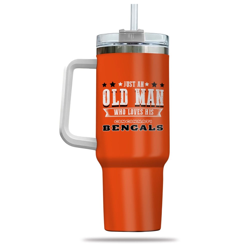 Cincinnati Bengals Nfl Custom Stanley Quencher 40Oz Stainless Steel Tumbler With Handle - Image 3