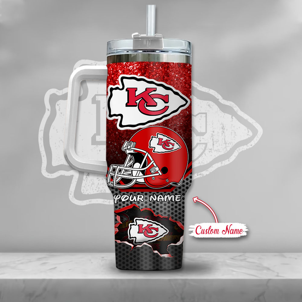 Kansas City Chiefs Nfl Custom Stanley Quencher 40Oz Stainless Steel Tumbler With Handle - Image 3