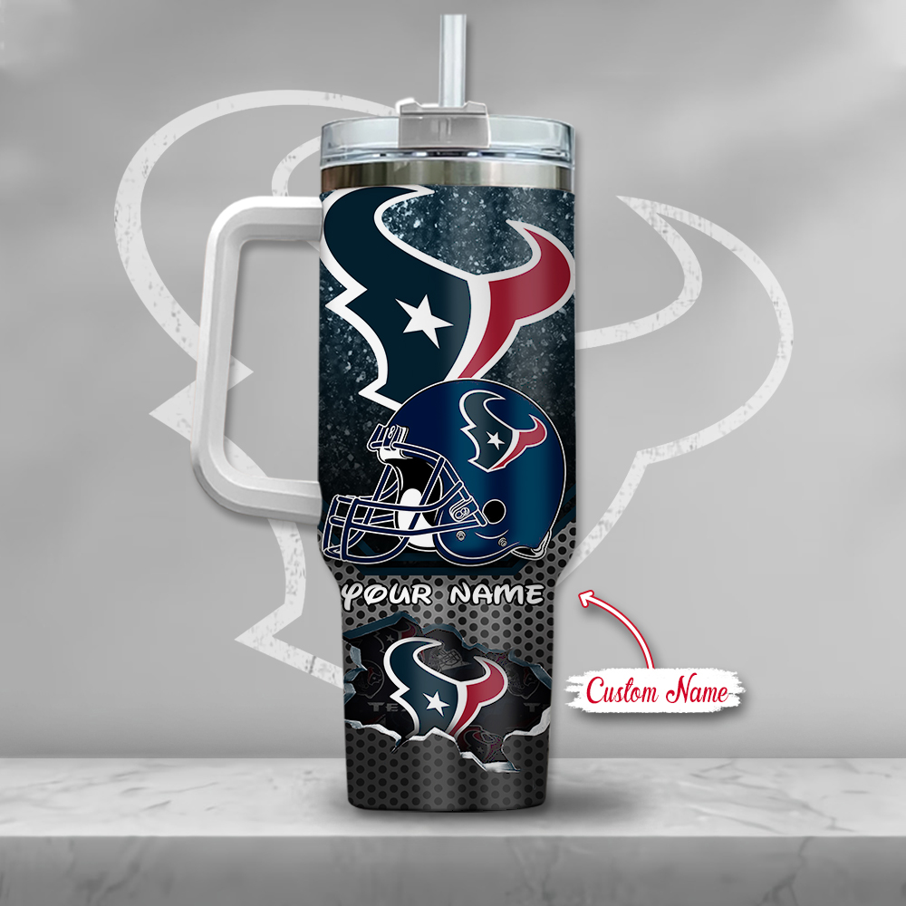 Houston Texans Nfl Custom Stanley Quencher 40Oz Stainless Steel Tumbler With Handle - Image 3