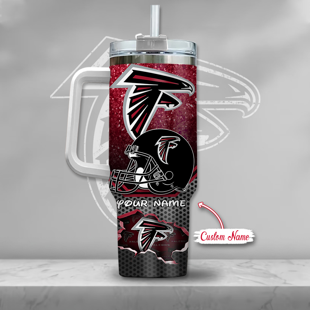 Atlanta Falcons Nfl Custom Stanley Quencher 40Oz Stainless Steel Tumbler With Handle - Image 3