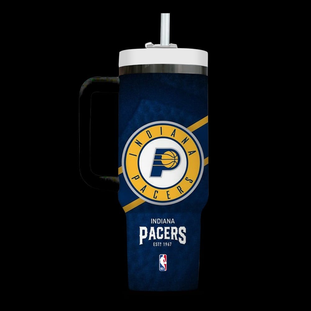 Indiana Pacers Nba Custom Stanley Quencher 40Oz Stainless Steel Tumbler With Handle - Image 3