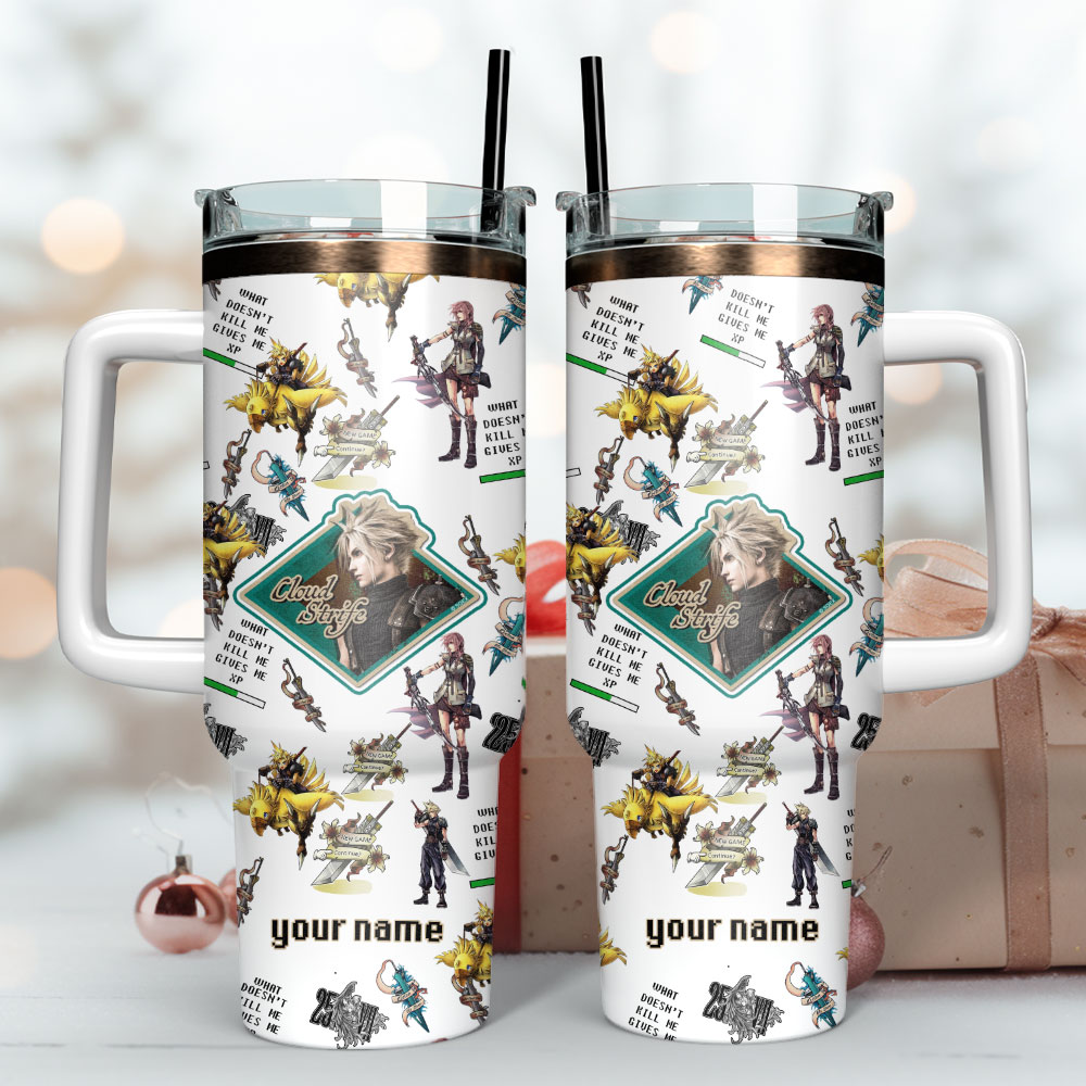 Final Fantasy Game Custom Stanley Quencher 40Oz Stainless Steel Tumbler With Handle - Image 3