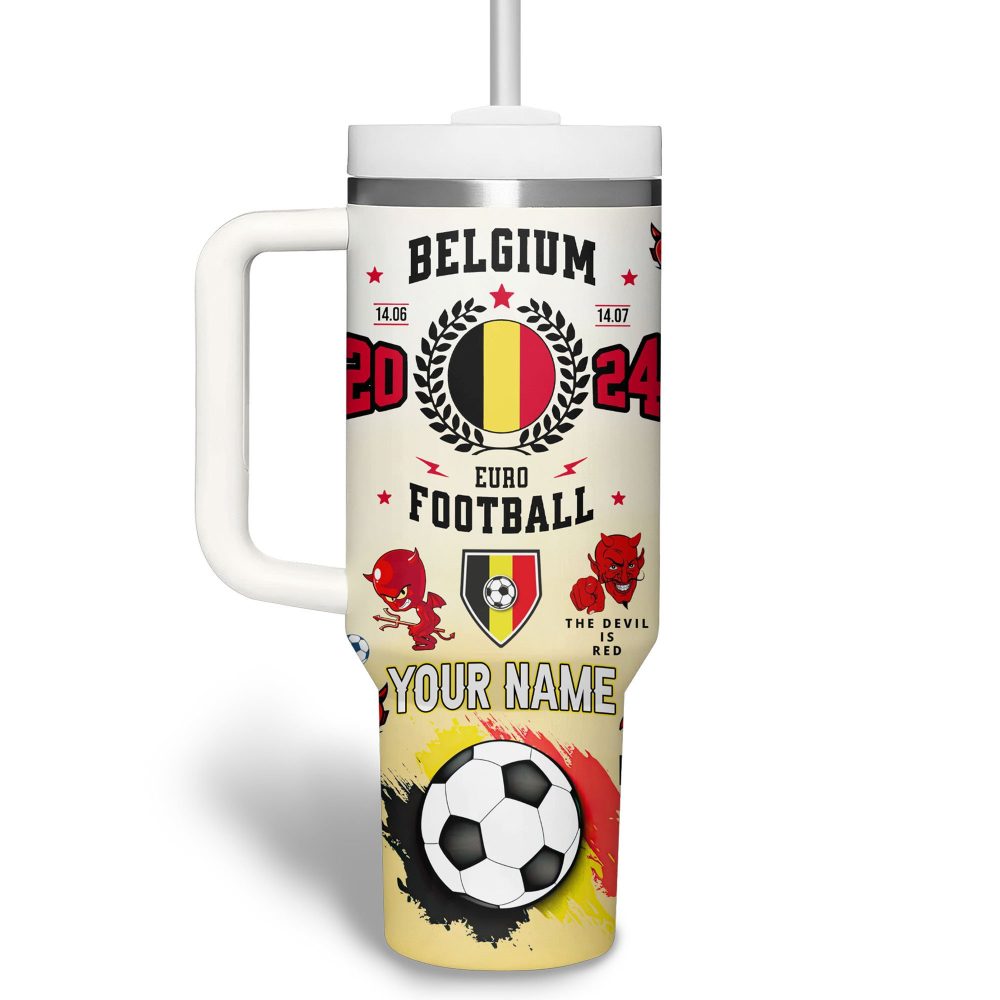 Belgium Euro 2024 Sport Custom Stanley Quencher 40Oz Stainless Steel Tumbler - Image 3