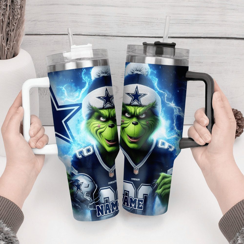 Dallas Cowboys Nfl Custom Stanley Quencher 40Oz Stainless Steel Tumbler With Handle - Image 3