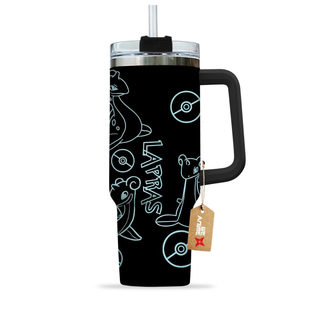 Lapras Pokemon Anime Custom Stanley Quencher 40Oz Stainless Steel Tumbler - Image 3
