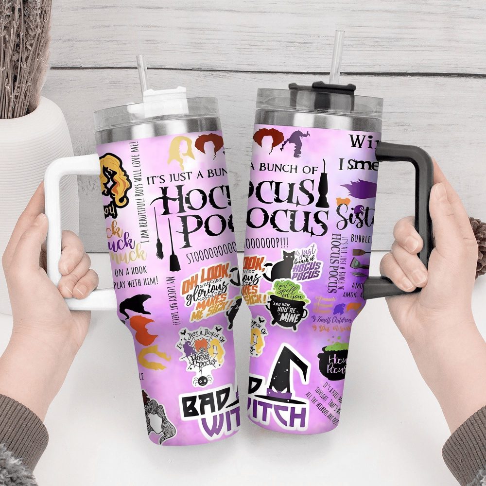 Hocus Pocus Movies Custom Stanley Quencher 40Oz Stainless Steel Tumbler With Handle - Image 3