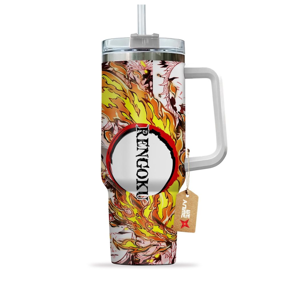 Kyojuro Rengoku Demon Slayer Anime Custom Stanley Quencher 40Oz Stainless Steel Tumbler - Image 3