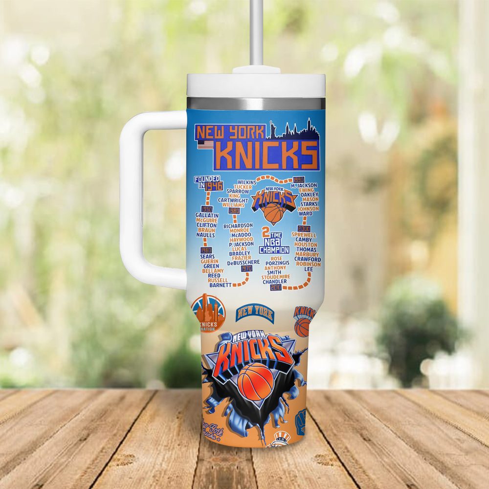 New York Knicks Nba Custom Stanley Quencher 40Oz Stainless Steel Tumbler - Image 3