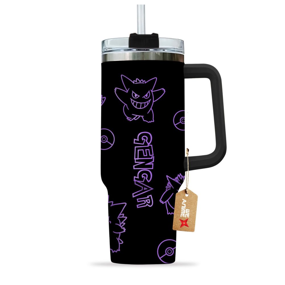 Gengar Pokemon Anime Custom Stanley Quencher 40Oz Stainless Steel Tumbler - Image 3