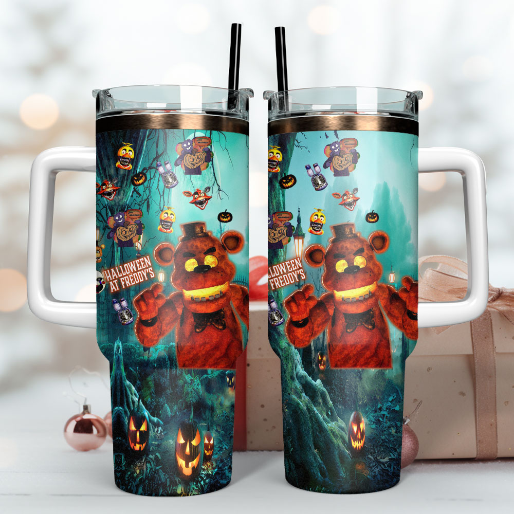 Five Nights At FreddyS Game Custom Stanley Quencher 40Oz Stainless Steel Tumbler - Image 3