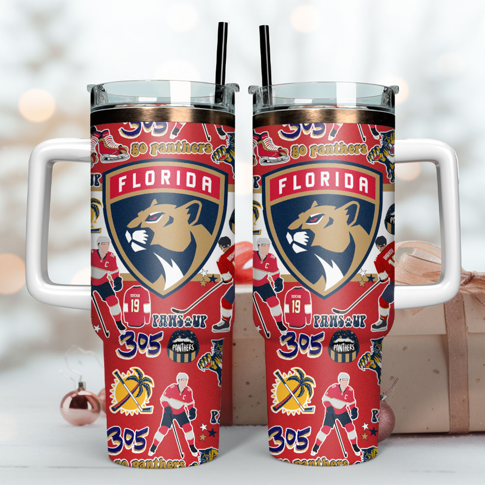 Florida Panthers Nhl Ice Hockey Sport Custom Stanley Quencher 40Oz Stainless Steel Tumbler - Image 3