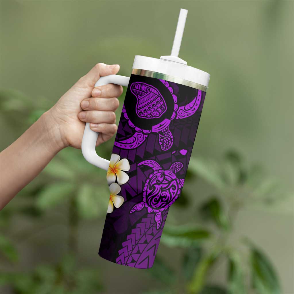 Hawaii Lanai Islands Pacific Plumeria Custom Stanley Quencher 40Oz Stainless Steel Tumbler - Image 3