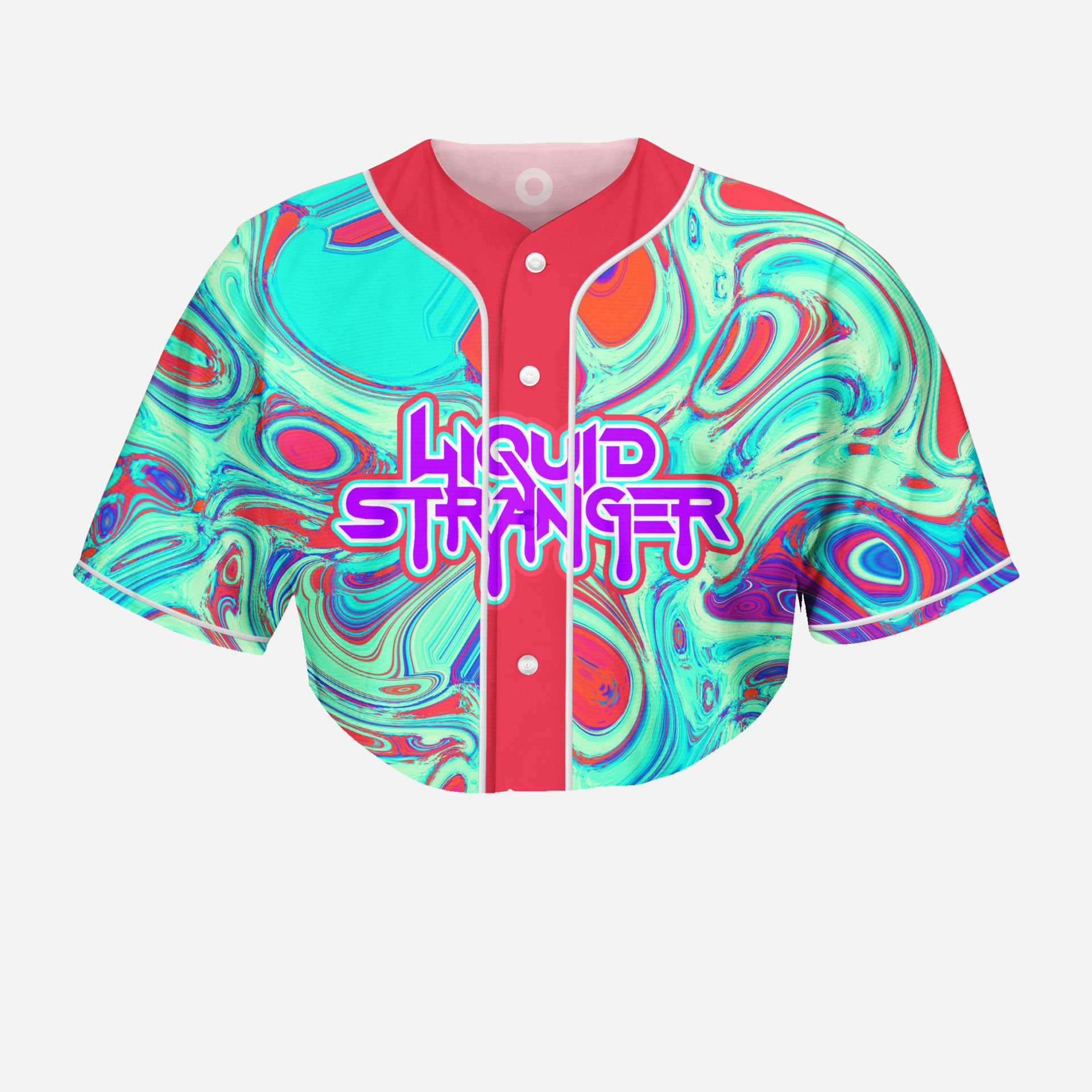 Liquid Stranger Crazy Acid Psychedelic Crop Top Baseball Jersey