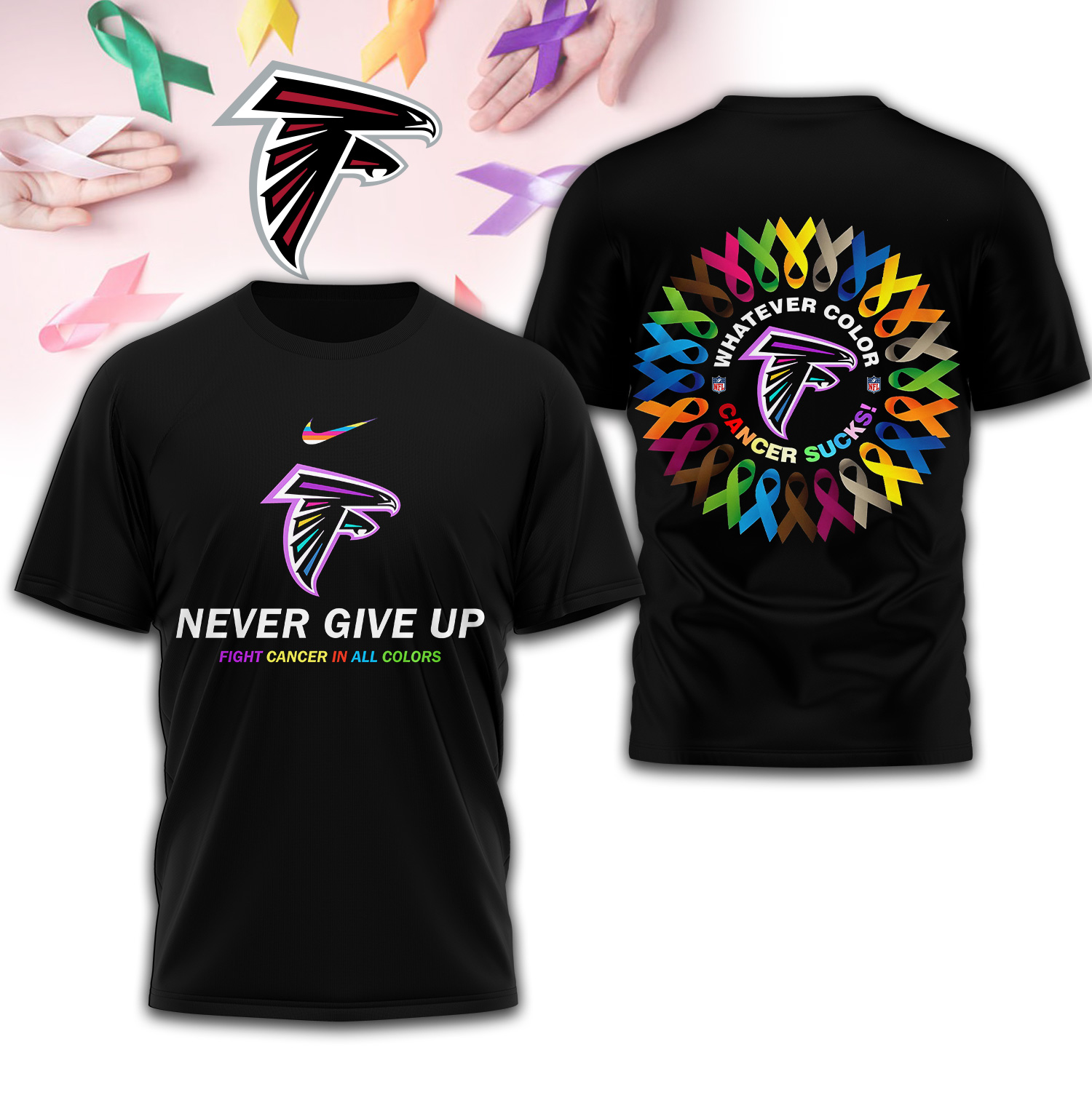 Atlanta Falconspremium Fight Cancer In All Colors 3D Shirt