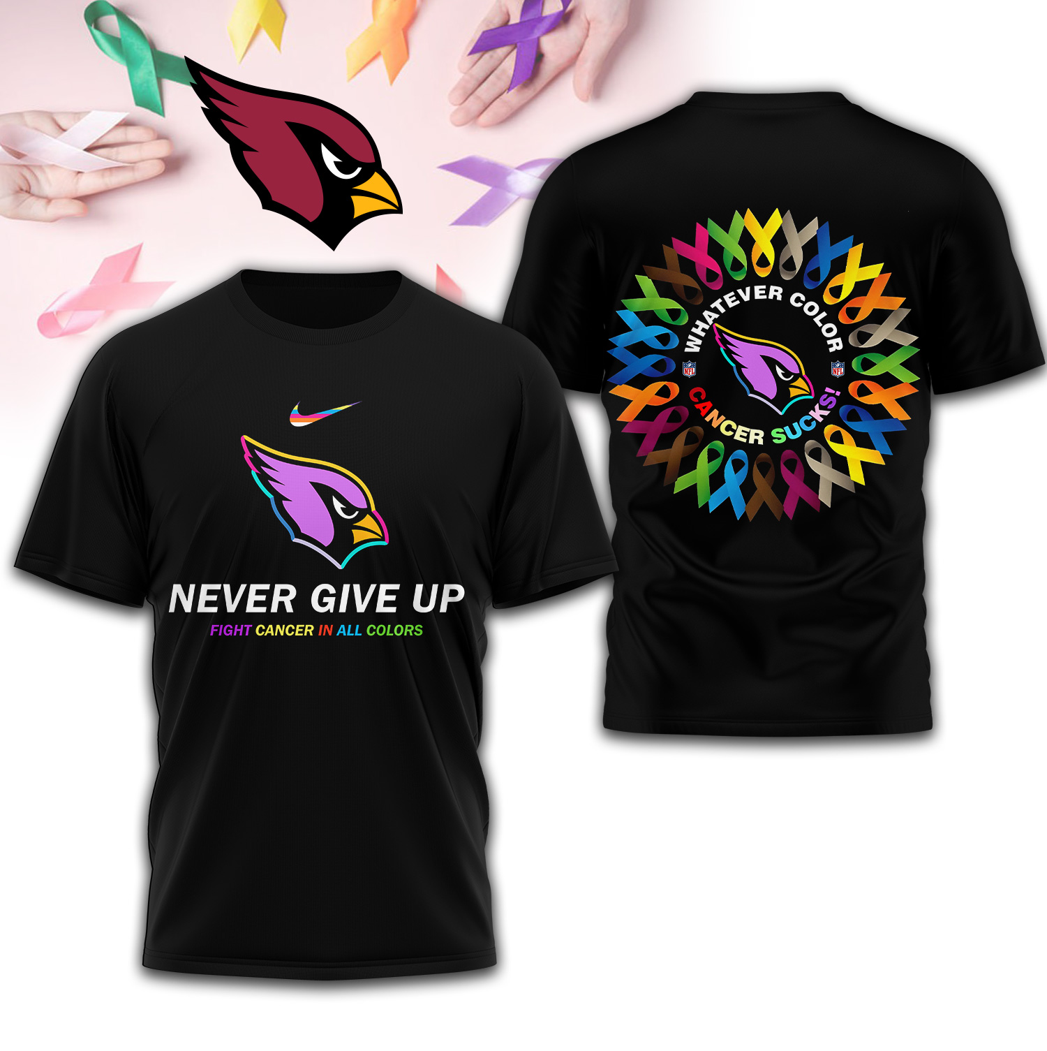 Arizona Cardinalspremium Fight Cancer In All Colors 3D Shirt