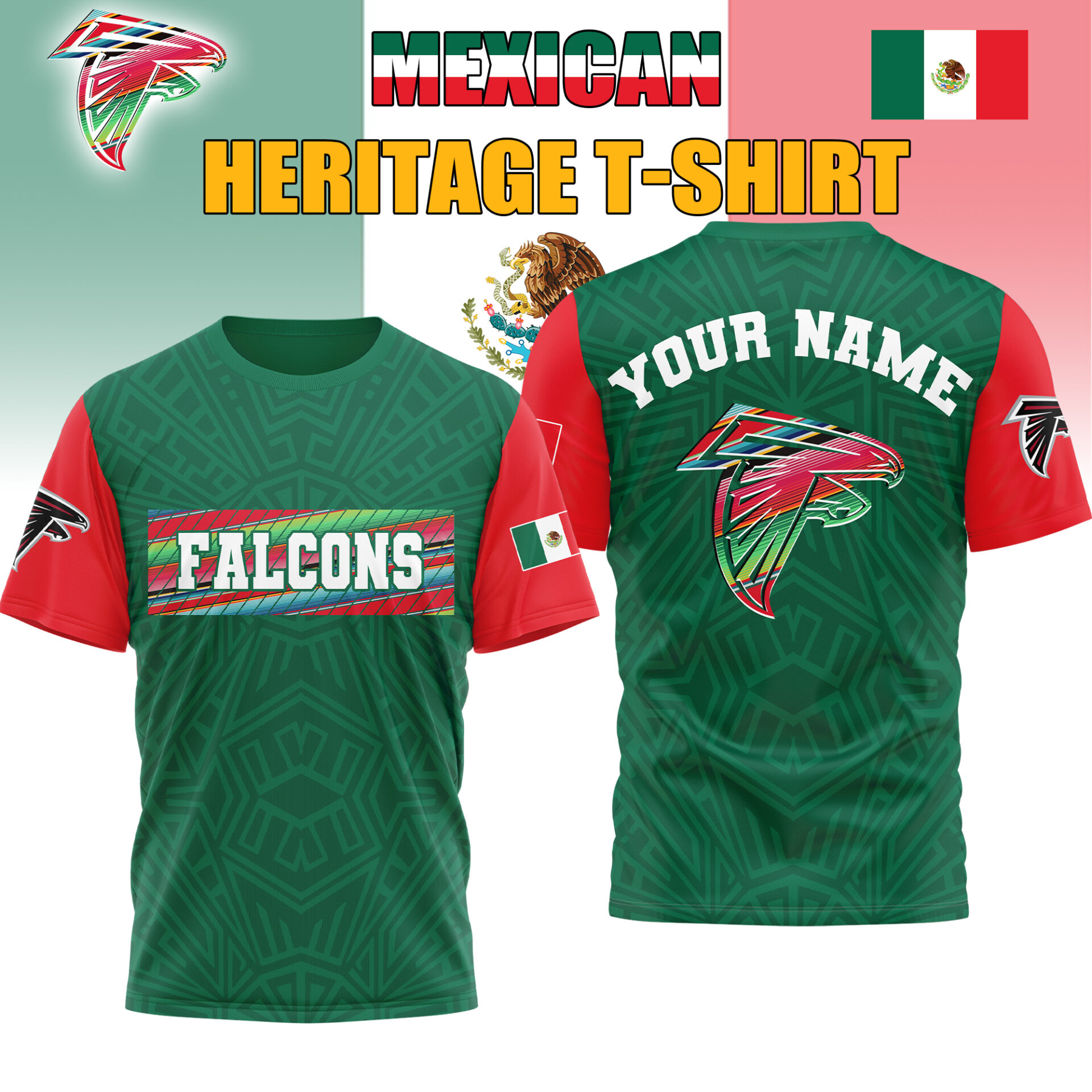 Atlanta Falconspremium NFL Mexican Heritage Celebration 3D Shirt