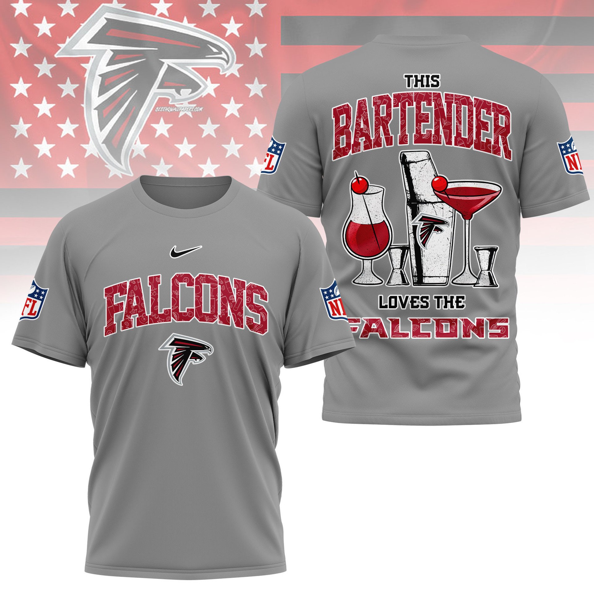 Atlanta Falcons NFL Bartender Fan Shirt White