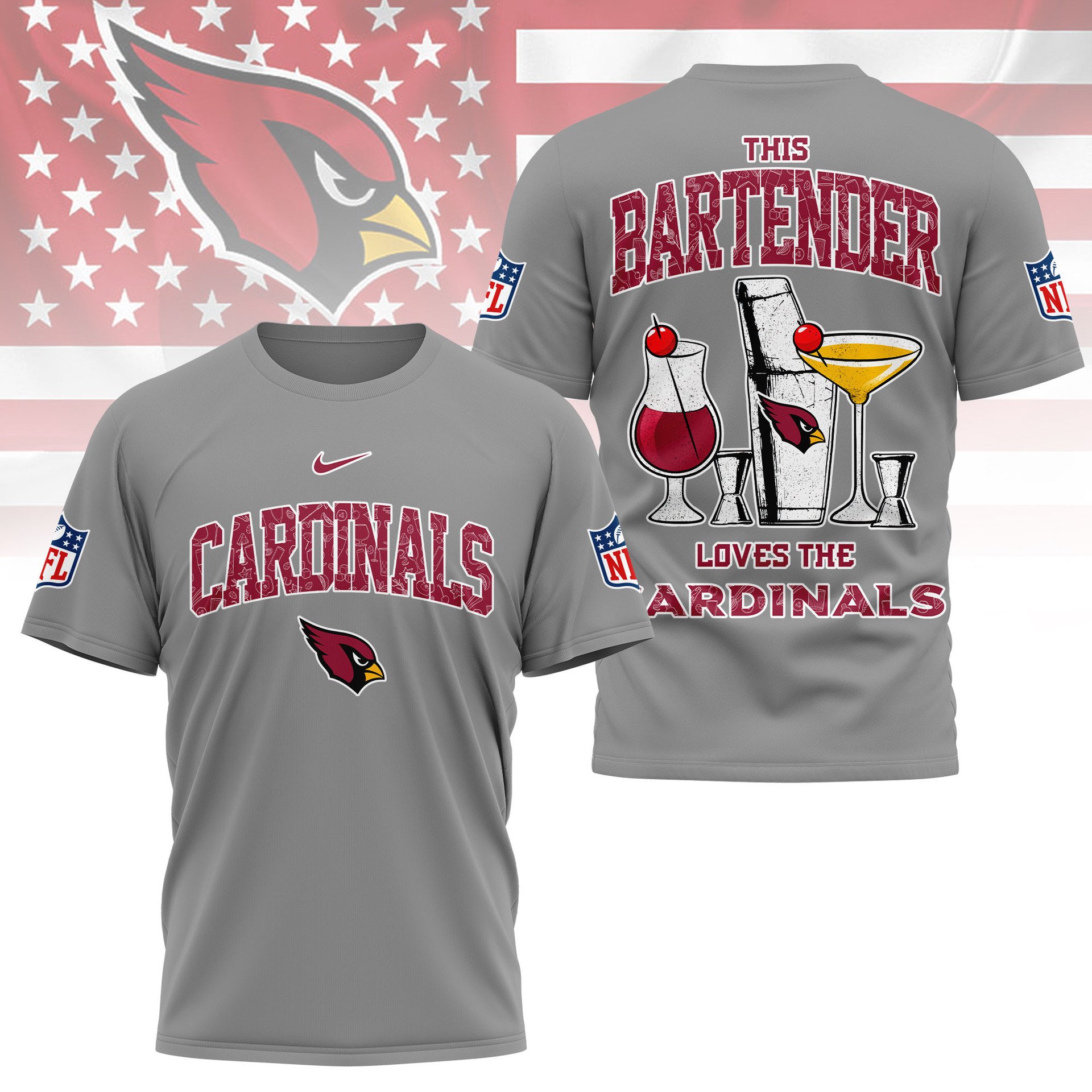 Arizona Cardinals NFL Bartender Fan Shirt White