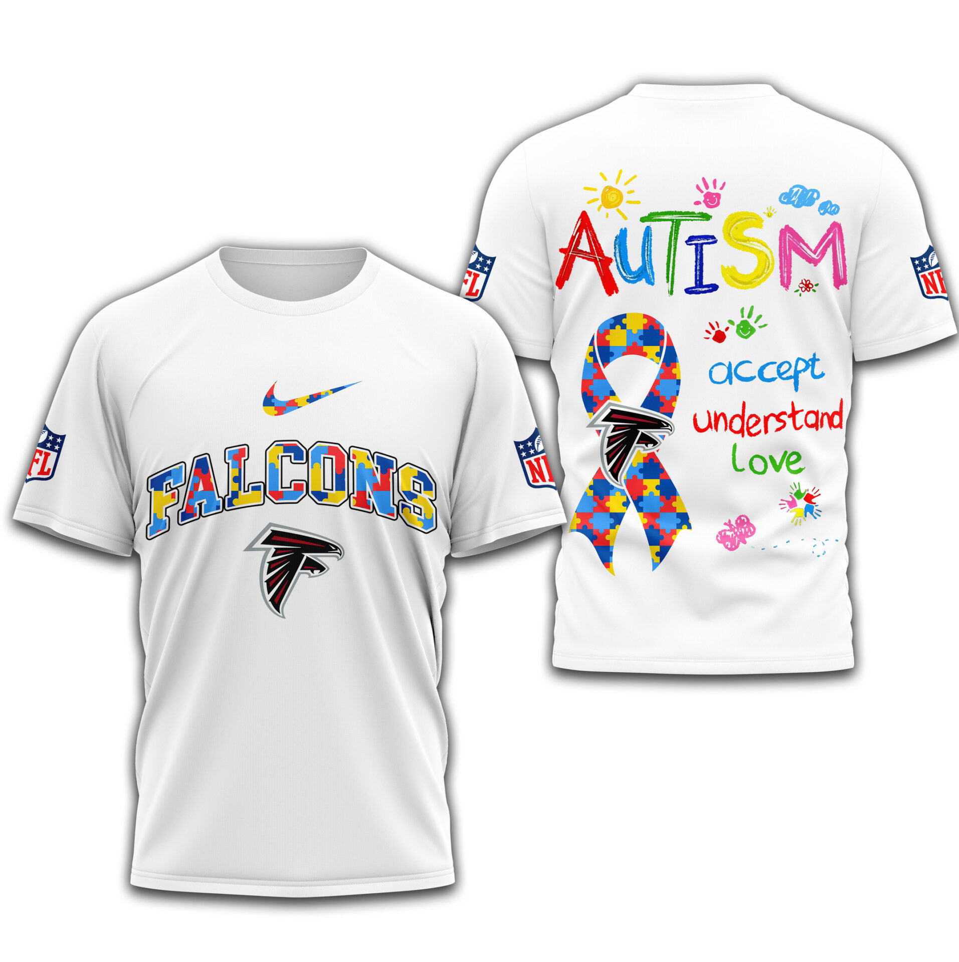 Atlanta Falcons Autism Awareness Shirt White