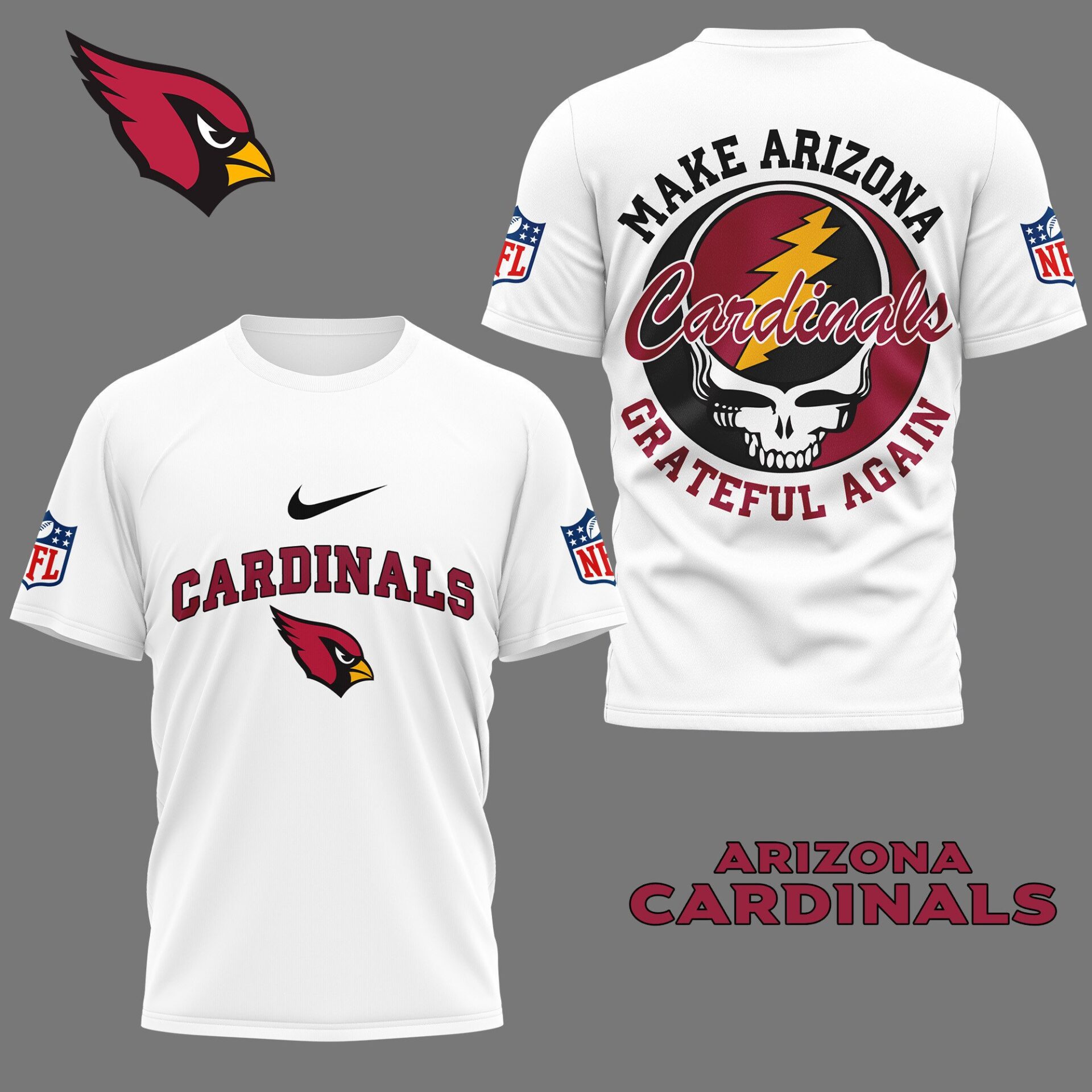 Arizona Cardinals Grateful Game Day Shirt White