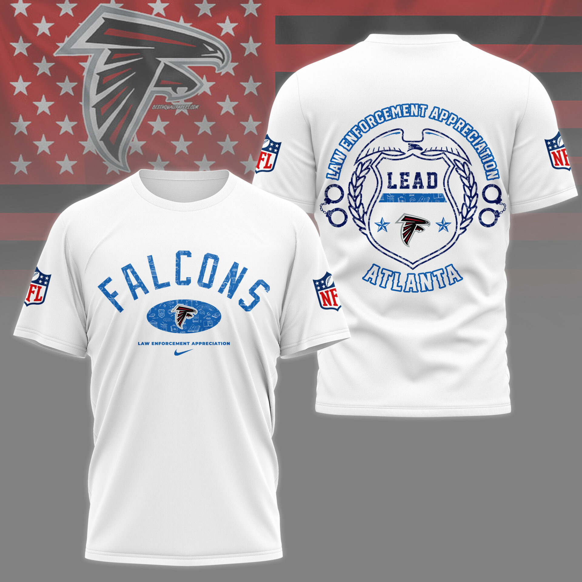 Atlanta Falcons Law Appreciation Month Shirt For Women White