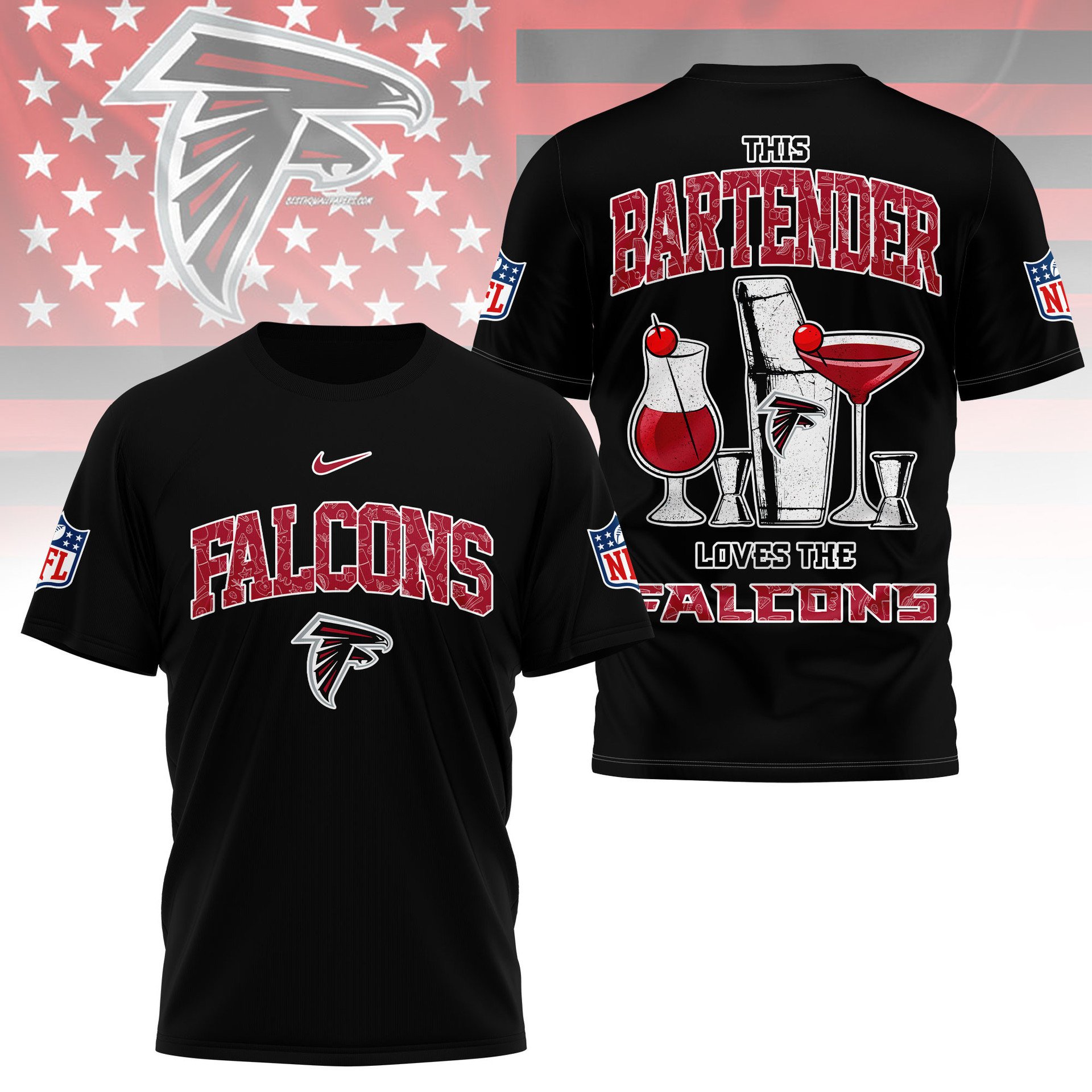 Atlanta Falcons NFL Bartender Fan Shirt Black