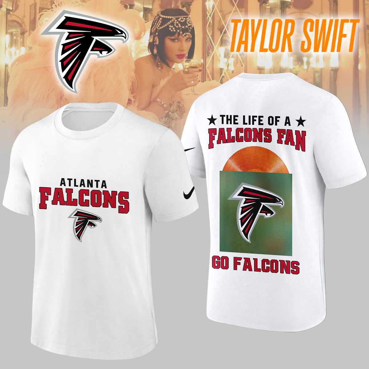 Atlanta Falcons NFL X Taylor Swift Shirt Orange