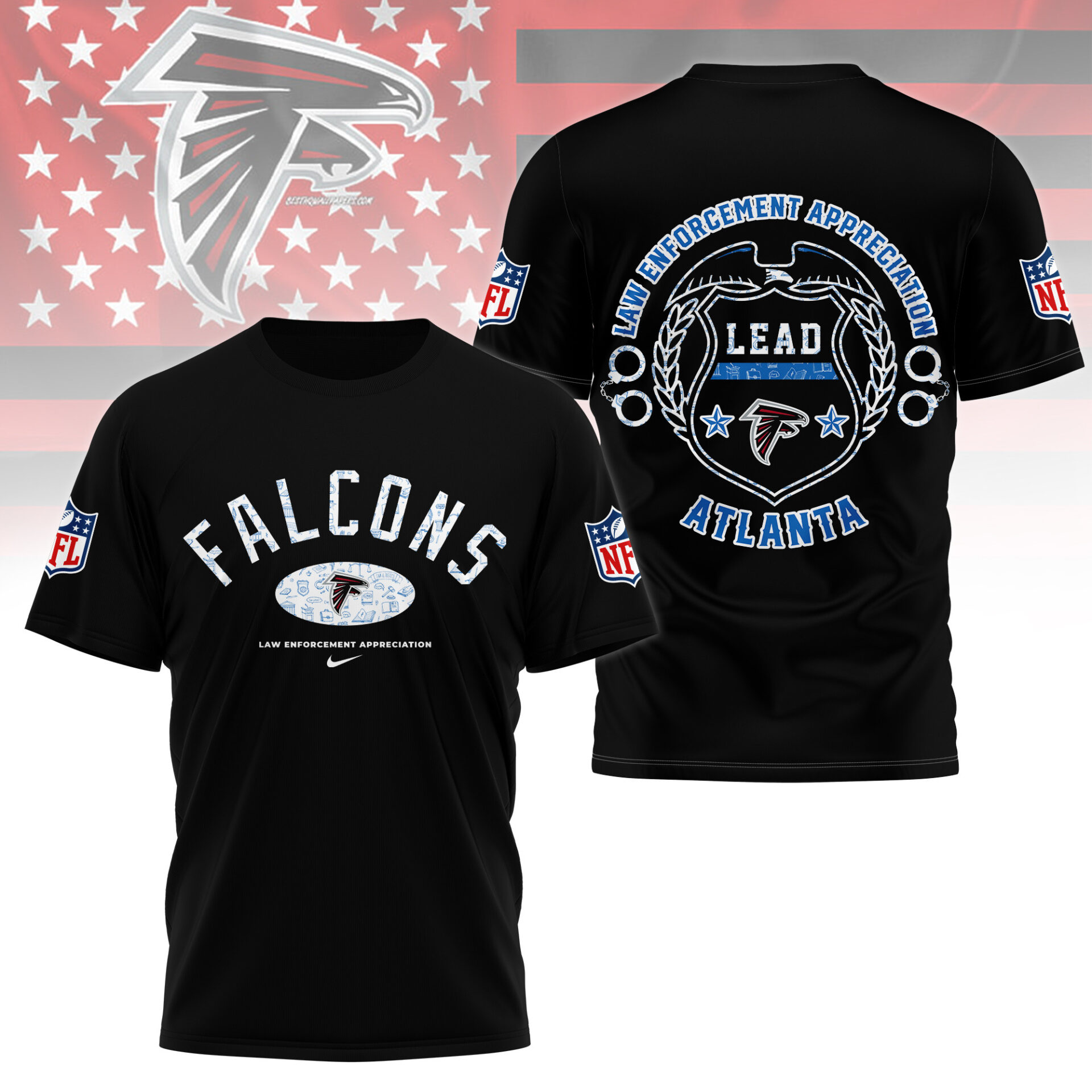 Atlanta Falcons Law Appreciation Month Shirt Black