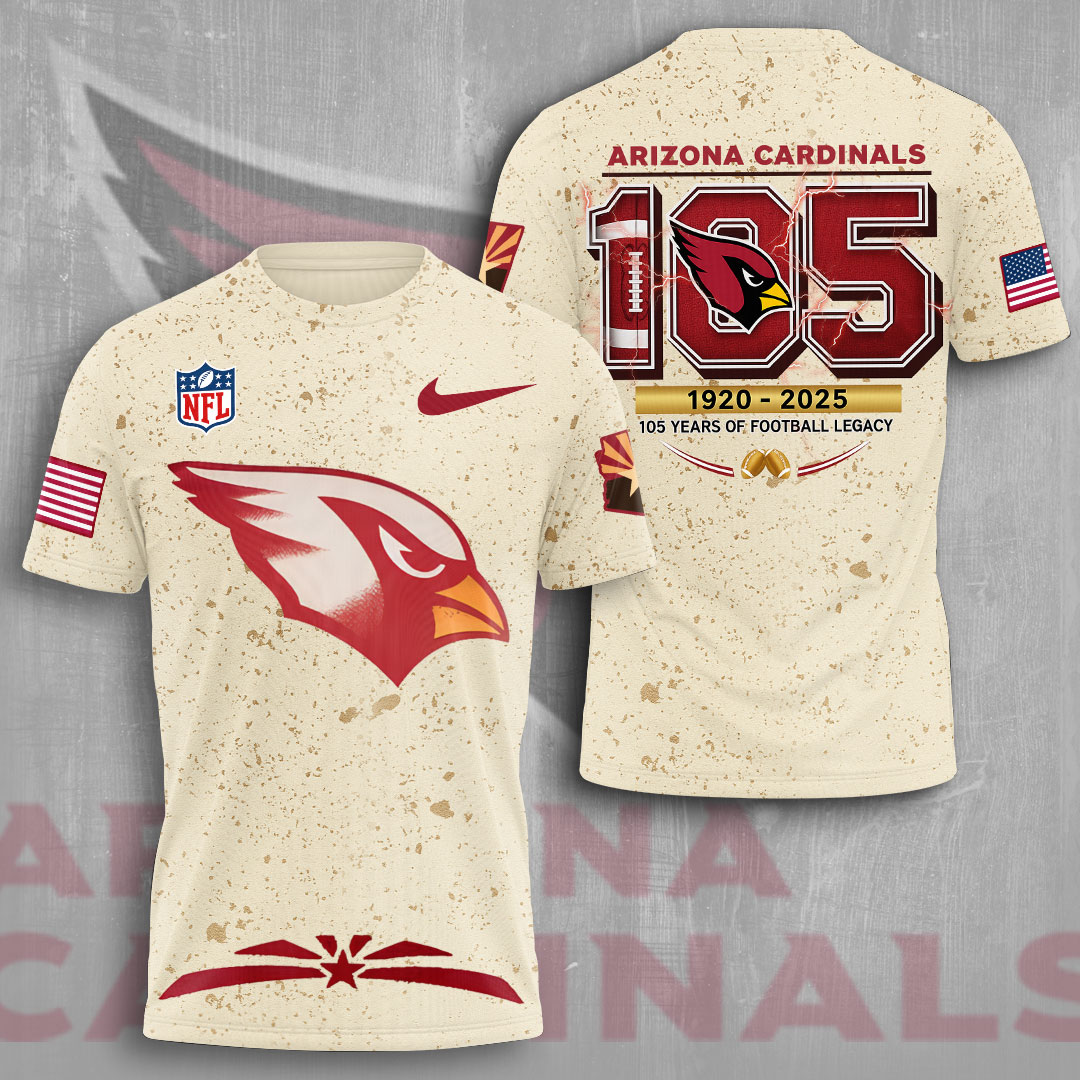 Arizona Cardinals 105 Years Anniversary 3D Shirt