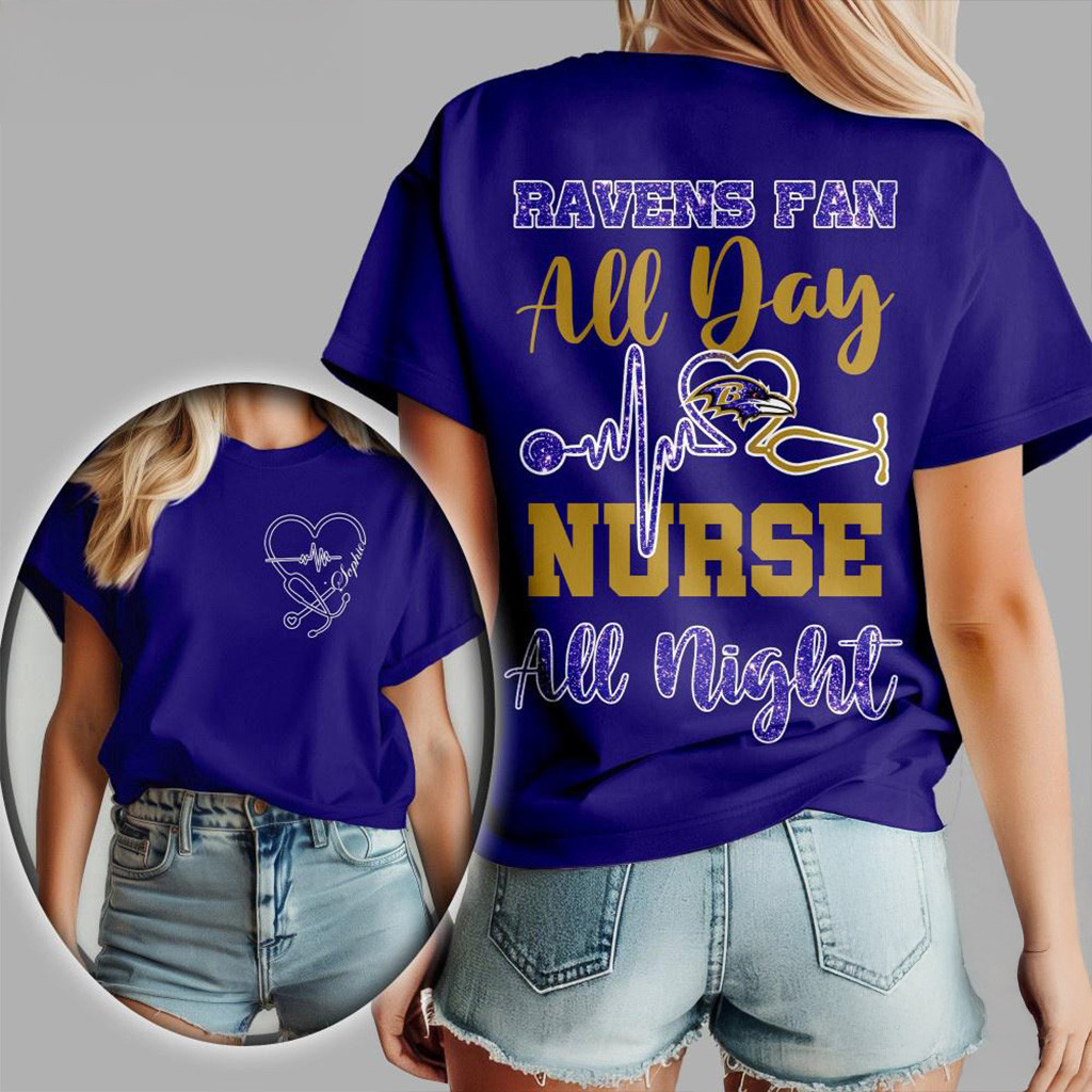 Baltimore Ravens NFL All Day Nurse All Night Shirt