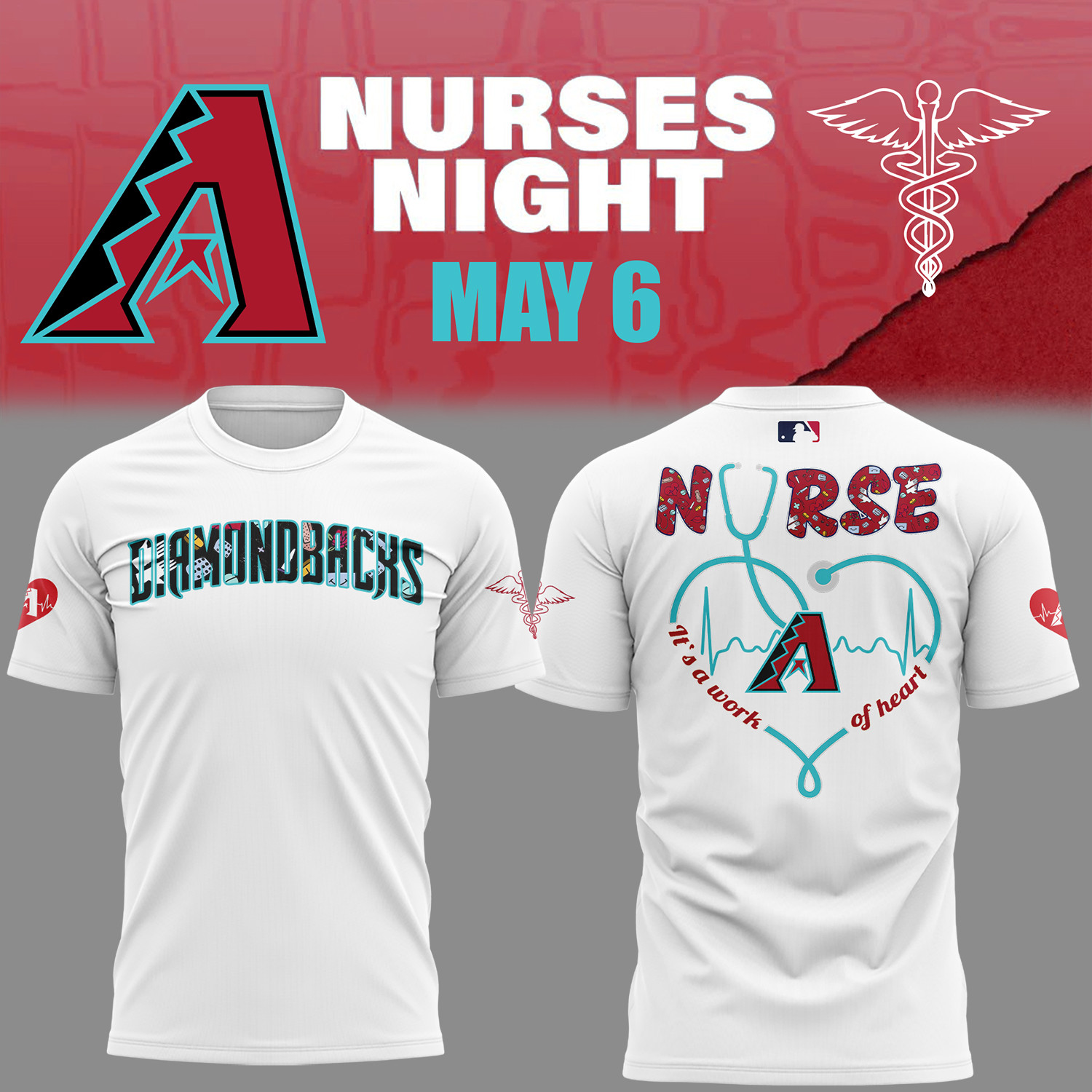 Arizona Diamondbacks Nurses Night T-Shirt Baseball Enthusiast Gifts