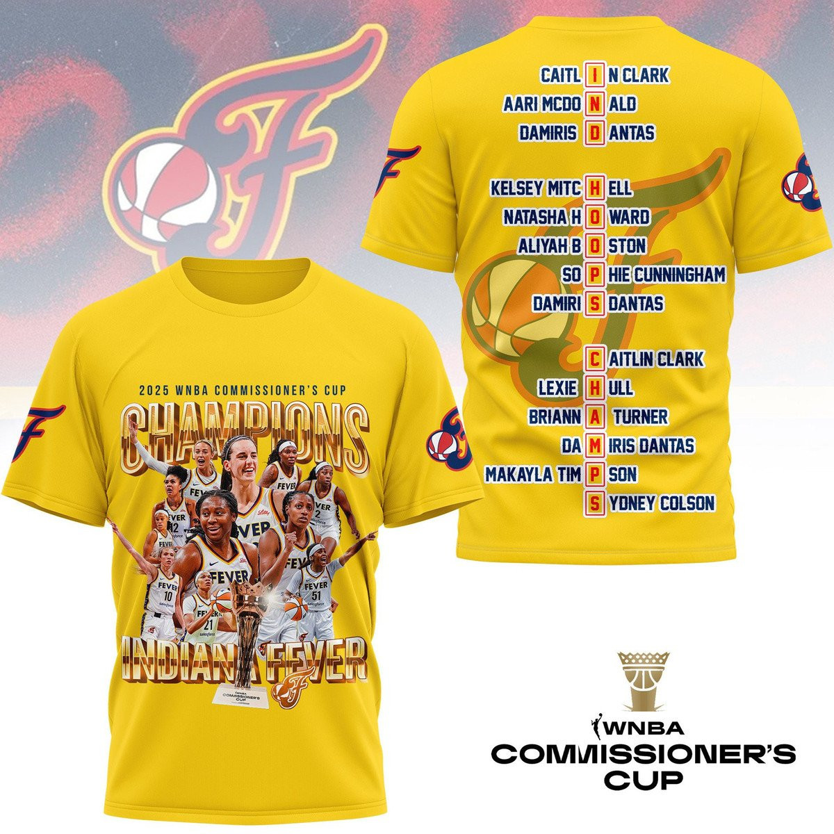 Indiana Fever 2025 WNBA Commissioners Cup Champions Tshirt Merch Gift