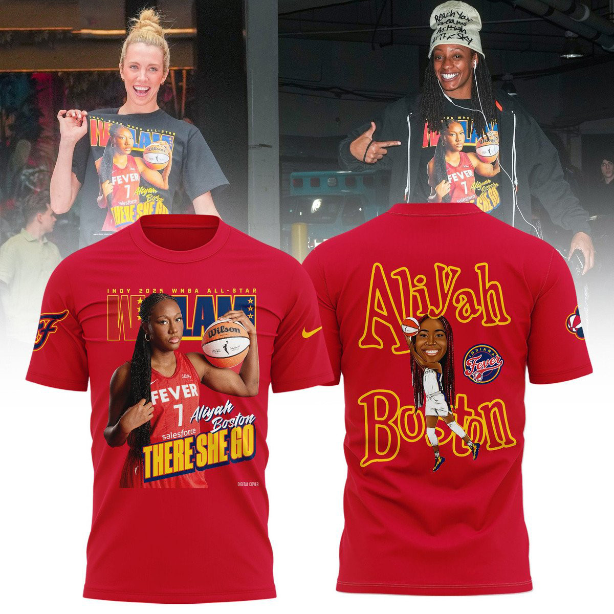 Aliyah Boston Indy 2025 WNBA All Star Wslam There She Go Indiana Fever Apparel Merch Fan Gift