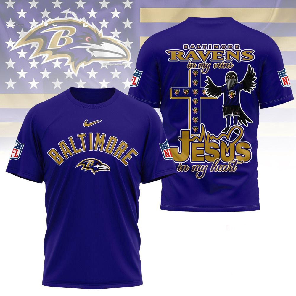 Baltimore Ravens In My Veins In My Heart All Over Print Shirt