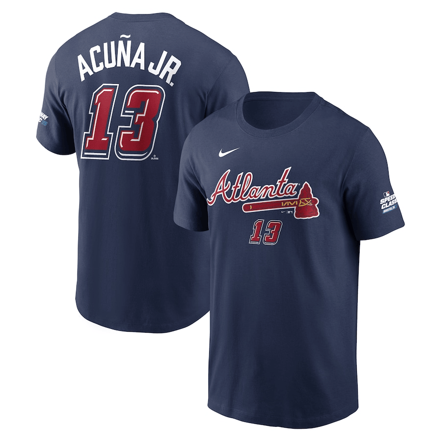 Atlanta Braves Ronald Acuna Jr. Nike Navy 2025 MLB Speedway Merch