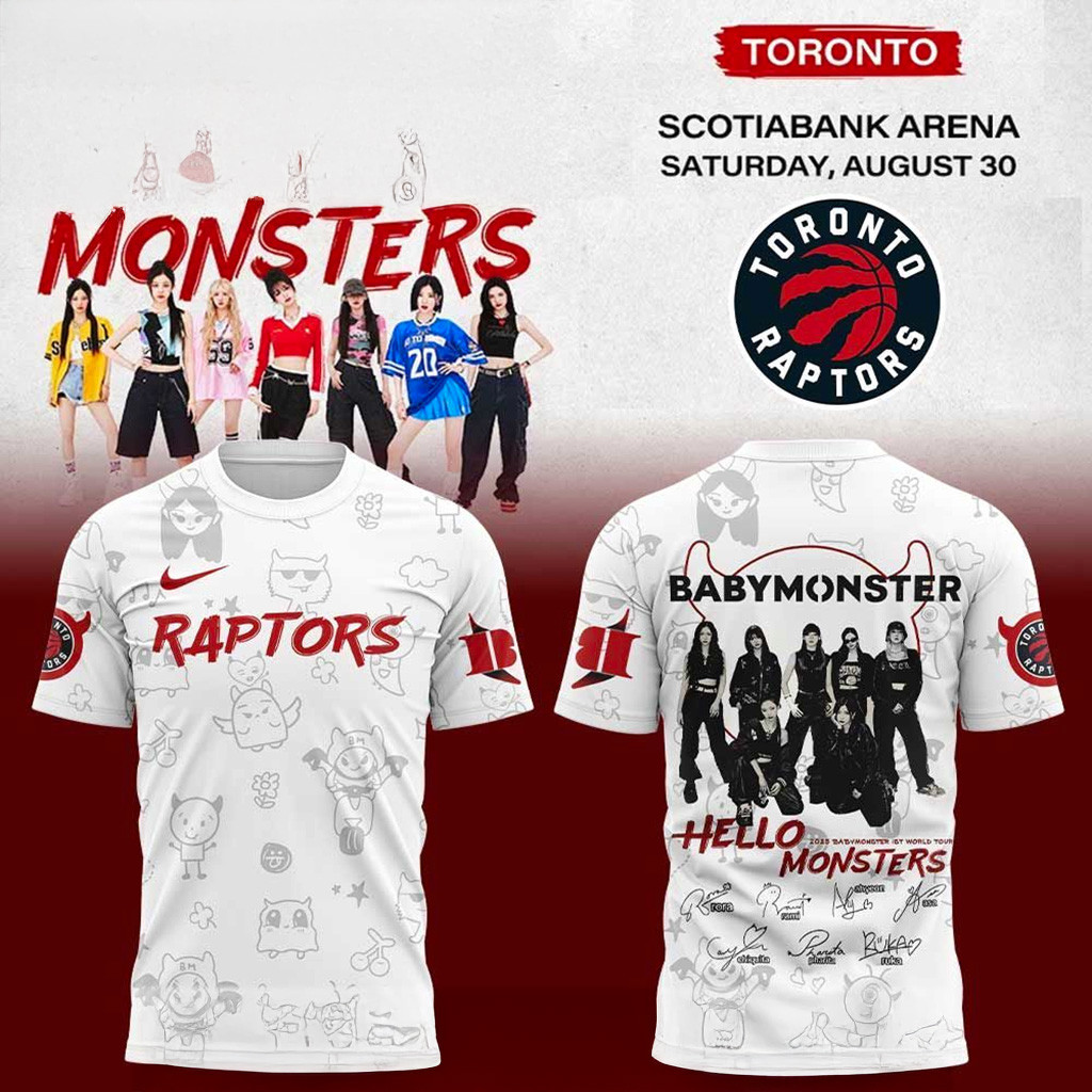 Babymonster 1St World Tour 2025 X Toronto Raptors Signature T-Shirt Raptors Merch Her Gifts