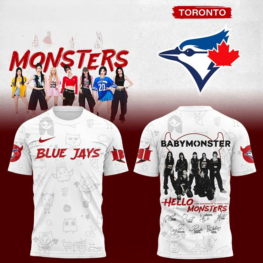 Babymonster 1St World Tour 2025 X Toronto Blue Jays Signature T-Shirt Jays Merch Fans Gifts