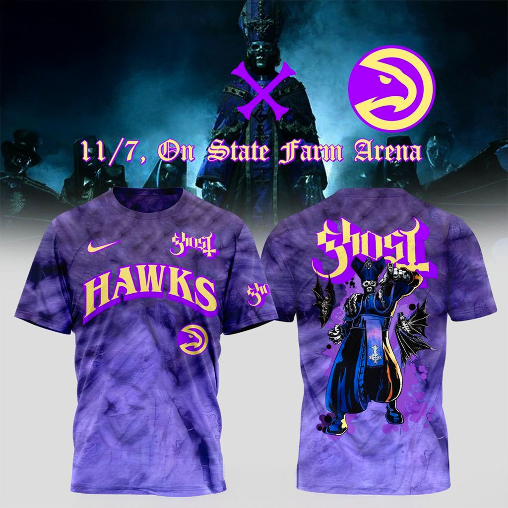 Atlanta Hawks X Ghost Band World Tour 2025 T-Shirt