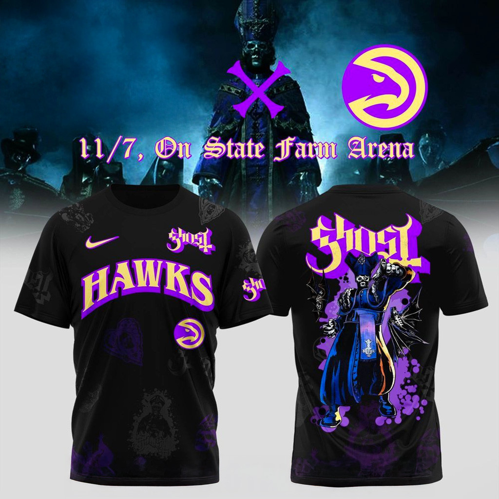 Atlanta Hawks X Ghost Band World Tour 2025 T-Shirt