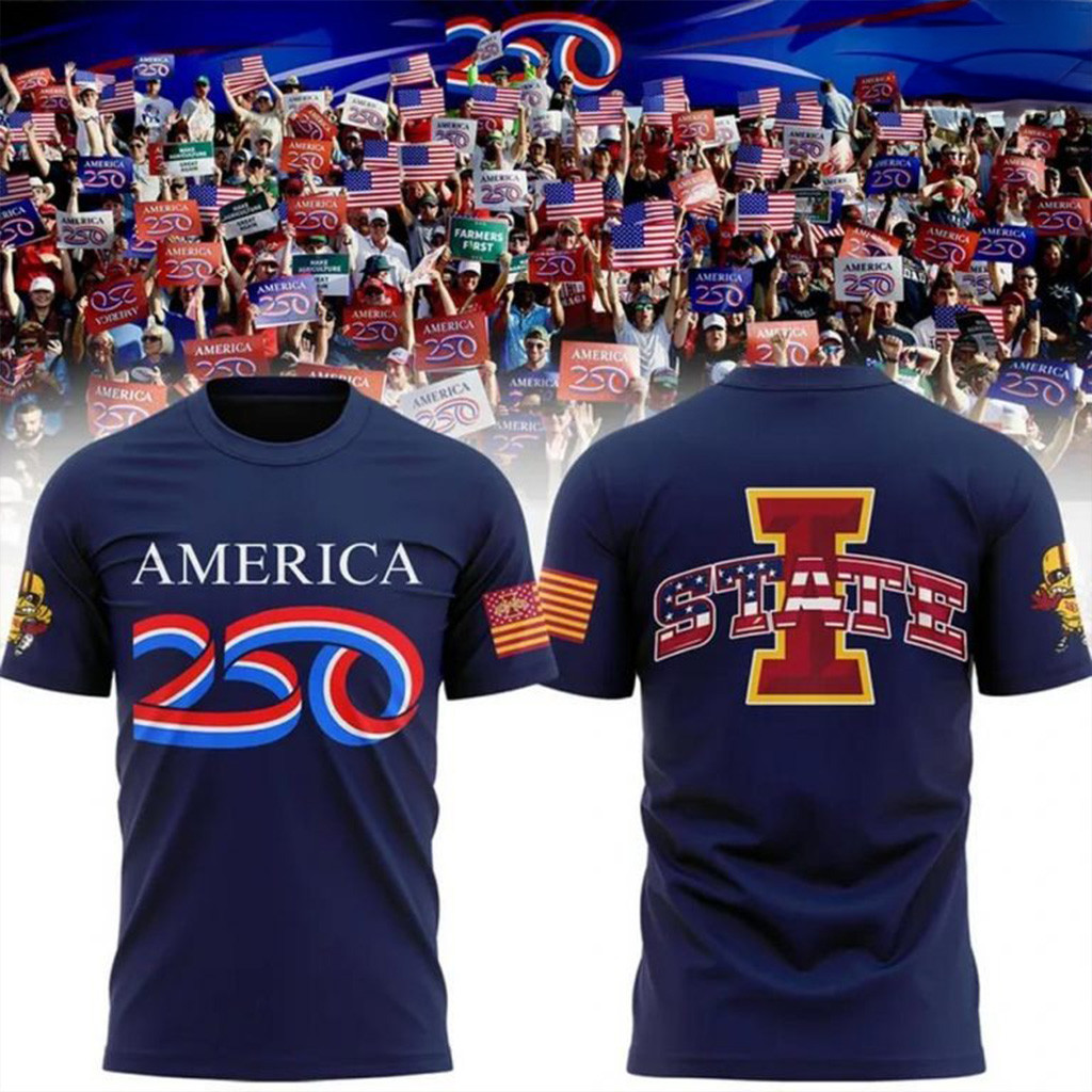 America 250 Iowa State Cyclones Navy Blue T-Shirt