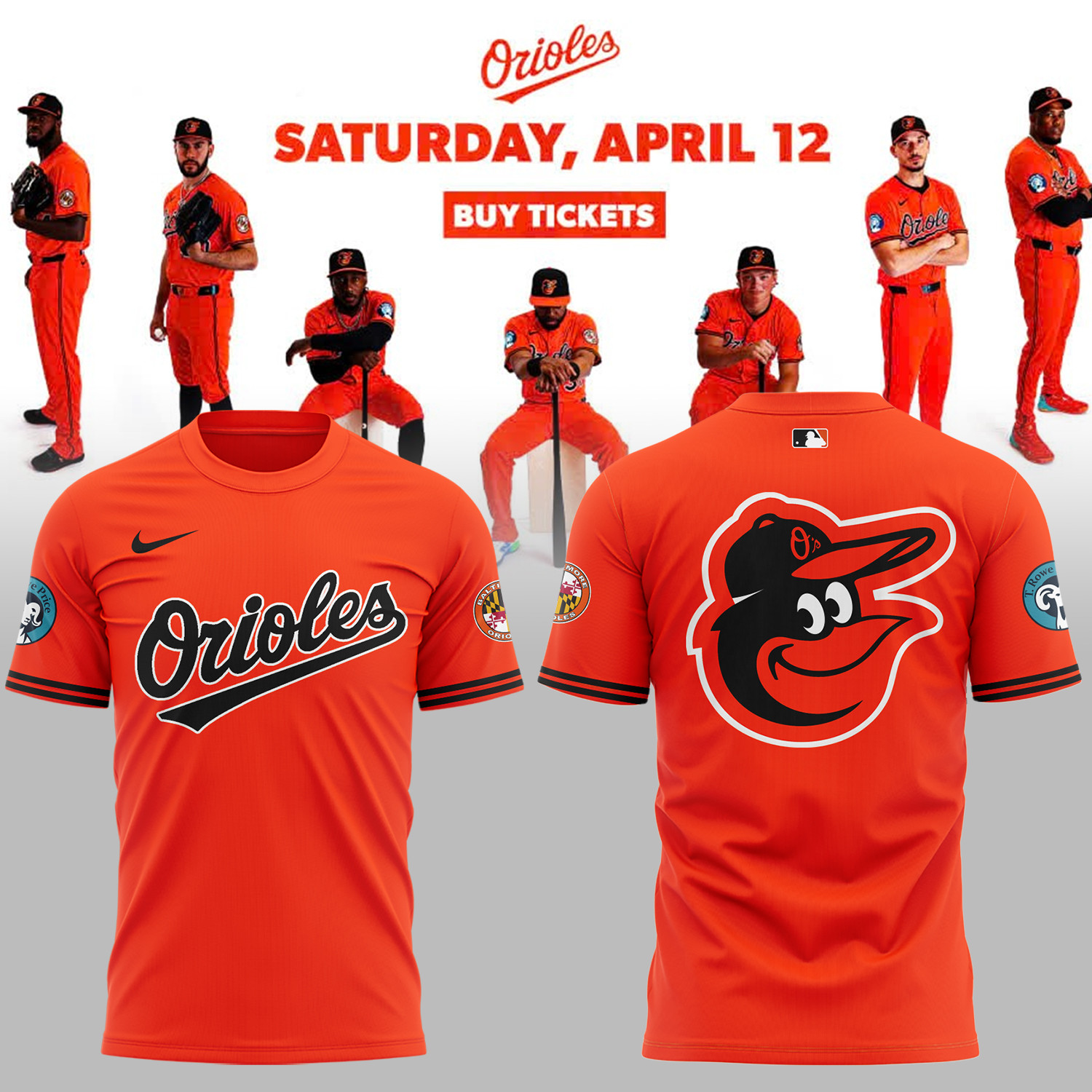 Baltimore Orioles Orange On Orange T-Shirt Baseball Team Gift Ideas