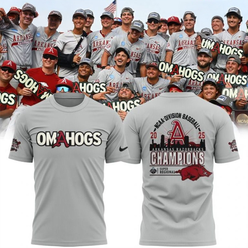 Arkansas Baseball Omahogs Super Regionals Champions Shirt 2025 Arkansas Razorbacks Merch