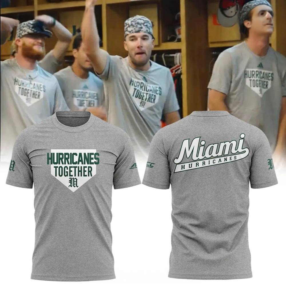 2025 Hurricanes Together Miami Hurricanes Special Edition Baseball T-Shirt FatherS Day Gifts