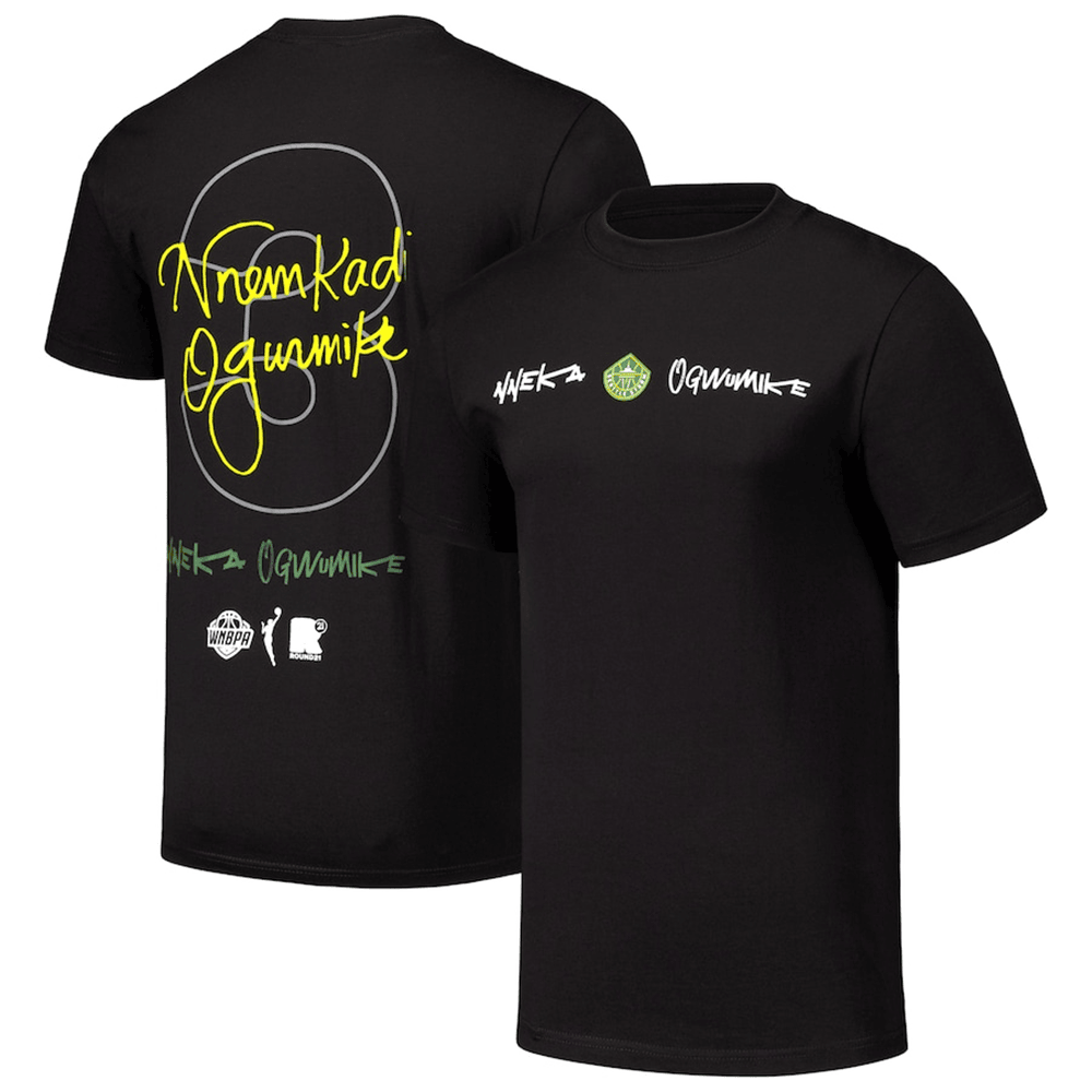 Seattle Storm Merch Nneka Ogwumike Seattle Storm Player Signature WNBA T-Shirt Fans Gifts